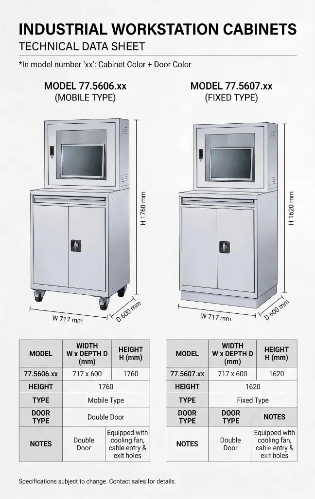 Workstation PC Cabinets Double Swing Door DS.webp
