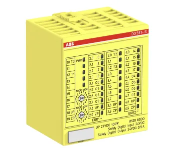 ABB DX581-S Digital I/O Module 8SDI/4SDI SIL3 + 8SDO 24VDC 0.5A + 4 Pulse Outputs